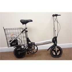  Sinclair zike electric bicycle with basket, charger and paperwork  