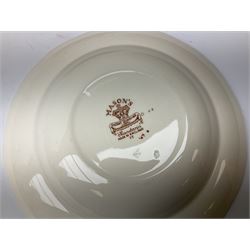 Masons dinner wares in Mandarin pattern, consisting of eight dinner plates and five soup bowls, together with Masons Mandalay pattern serving dish