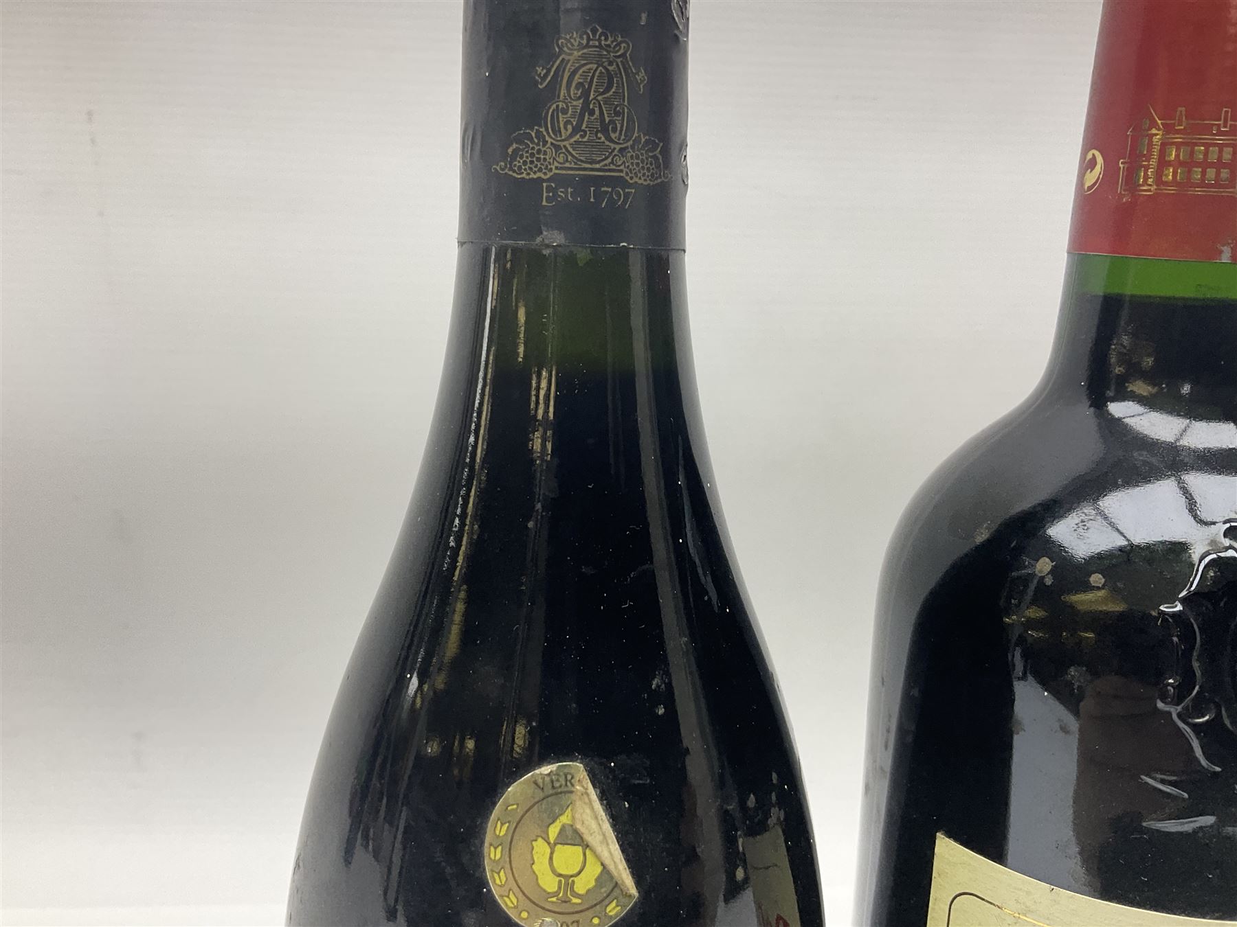 Mixed wine, comprising two bottles Les Jamelles 2009 Reserve Mourvedre, 750ml 13.5% vol, Joan d'Anguera 2015 Altaroses, 75cl 14% vol, Roc de Lussac 2010, Lussac-Saint-Emilion, 750ml, 14% vol and Rhebokskloof, 1997 Gamay Noir, 750ml, 13.5% vol (5)