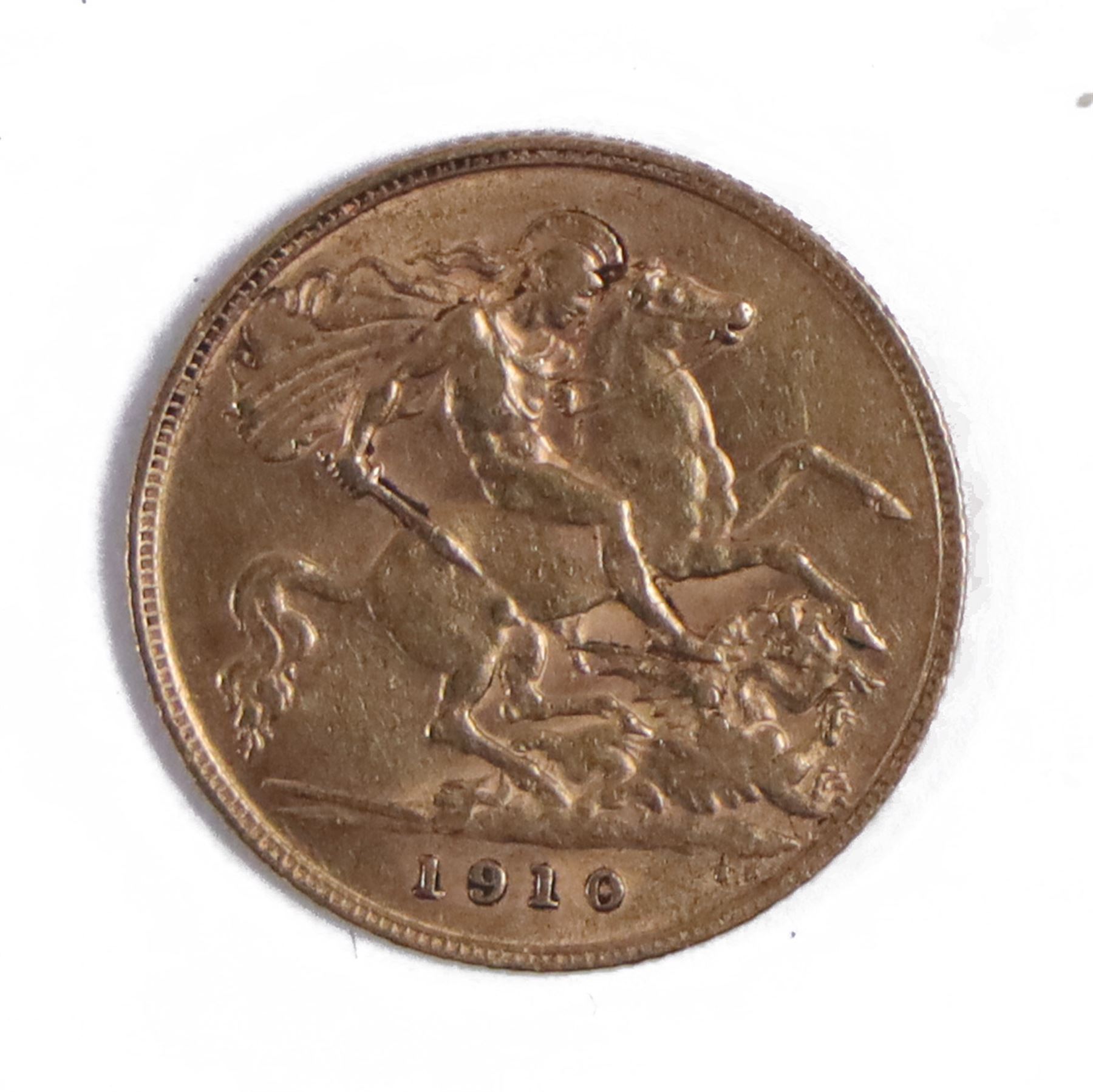 King Edward VII 1910 gold half sovereign coin
