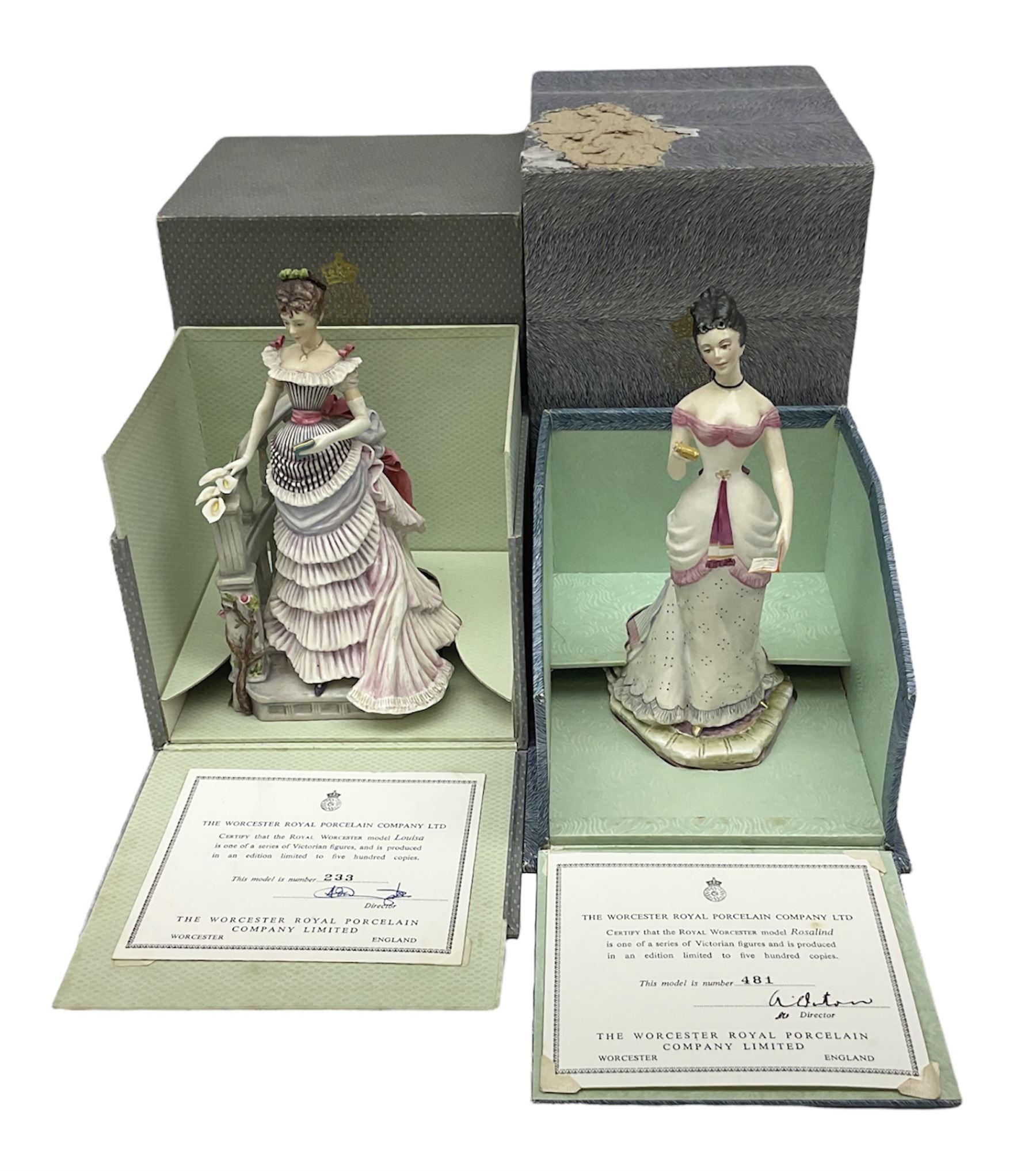 ロイヤルウースター　Lady Louisa Two Royal Worcester limited edition figures | Antiques