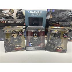 Eaglemoss Batman Universe Collector’s Bust ‘Rebirth Cowl’ with ten further Batman boxed and loose vehicles, figures and collectables to include Metals Die-Cast, Mattel, Hot Wheels etc, in two boxes