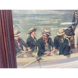 After Fred Roe, pair of colour prints of Lord Nelson, one titled 'Good-bye My lads', the other depicting Nelson walking through the streets of Portsmouth, 52 x 81cm, modern mahogany frames (2)