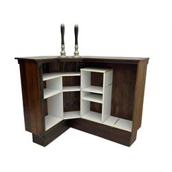 Oak and panelled pine bar