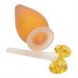 Bob Crooks (1956-) for First Glass, three glass scent bottles and stoppers, largest H24cm