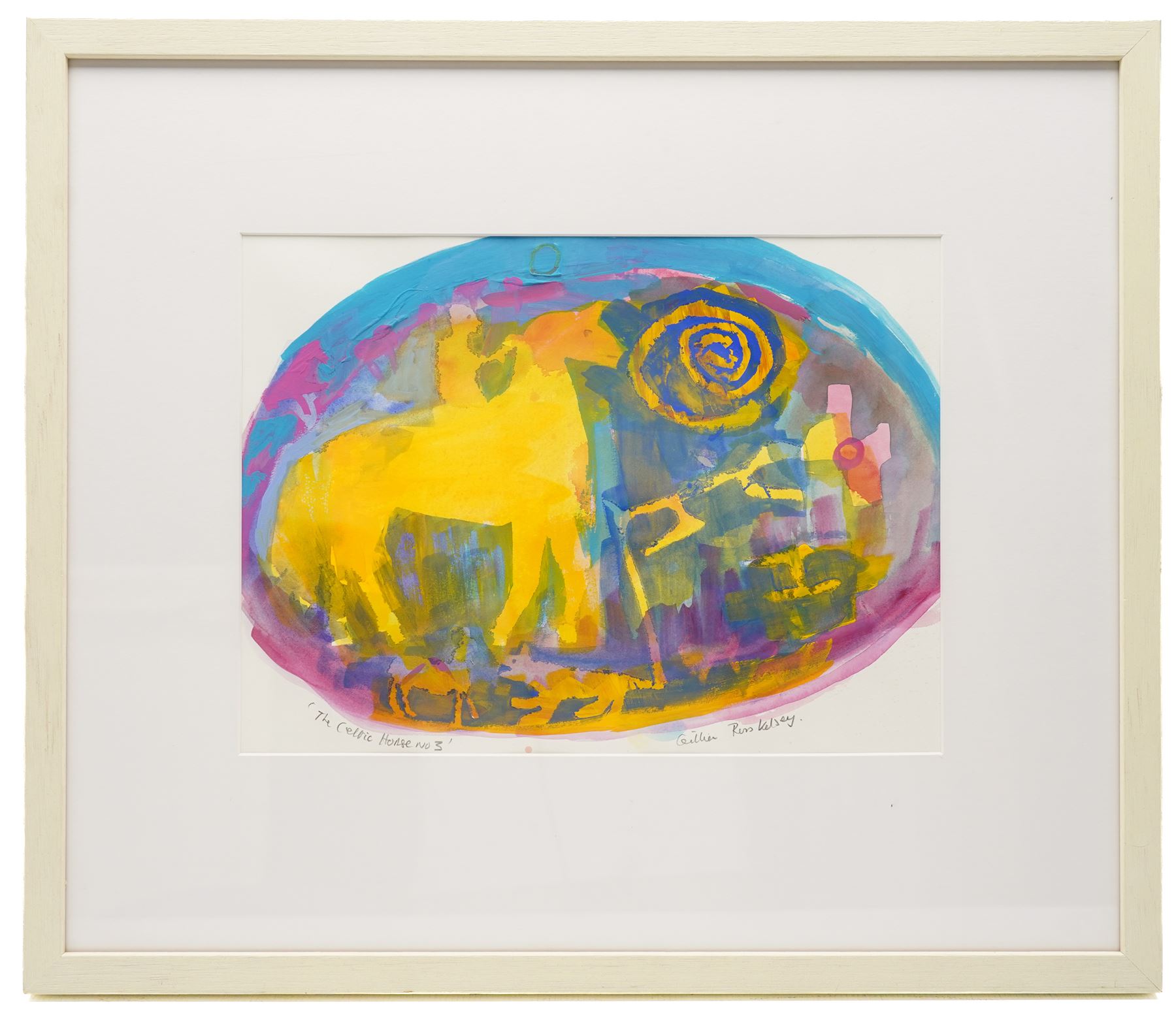 Gillian Ross Kelsey (British 1935-2025): 'The Celtic Horse No 3', mixed media on paper signed and titled in pencil 25cm x 34cm