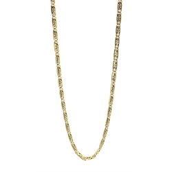  Gold flattened link chain necklace stamped 9kt 375, approx 35.3gm   