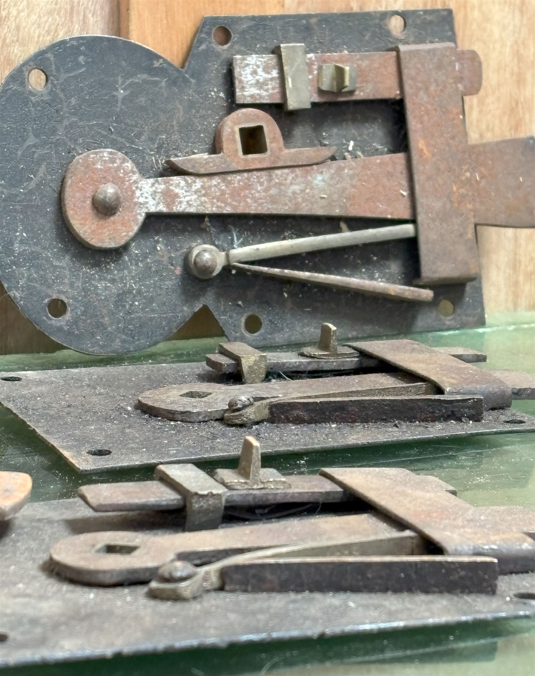 Group of ten early 20th century iron attic door latch plates, some of key hole form. (10)  - COLLECTION BY APPOINTMENT FROM: The White House, Thirsk Road, Easingwold, York, YO61 3NF - CALL 01723 507111 TO ARRANGE