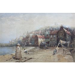 Charles Edward Hern (British 1848-1894): 'Fish Pier - Old Town Whitby', watercolour signed and dated 1886, titled on exhibition label verso 35cm x 53cm 
Provenance: private collection, purchased David Duggleby Ltd 3rd September 2012 Lot 94; exh. Royal Institute of Painters in Water Colours, label verso