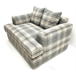 Next snuggler sofa upholstered in check fabric 