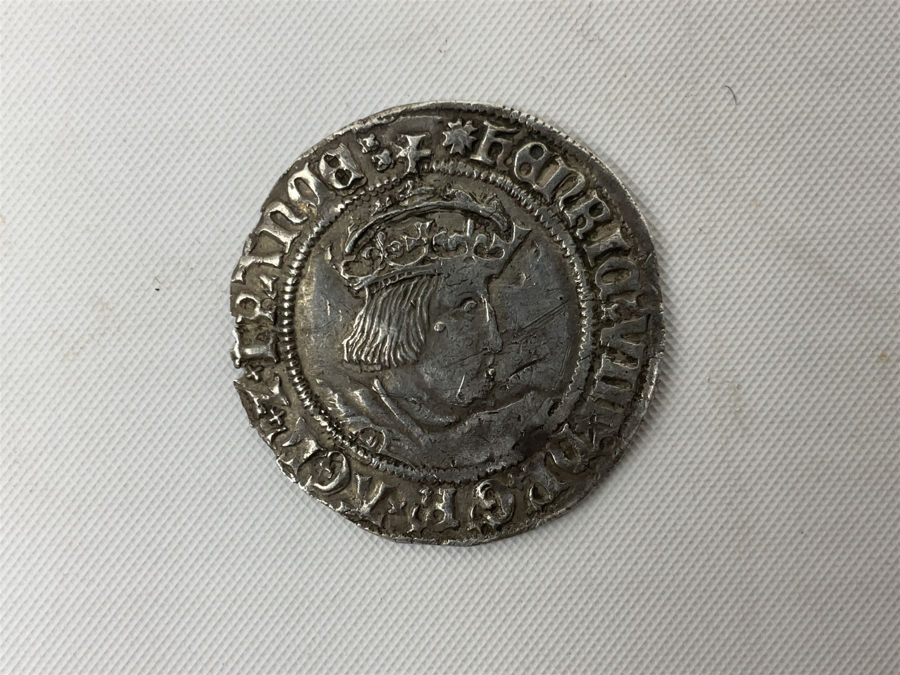 Henry VIII hammered silver groat coin 