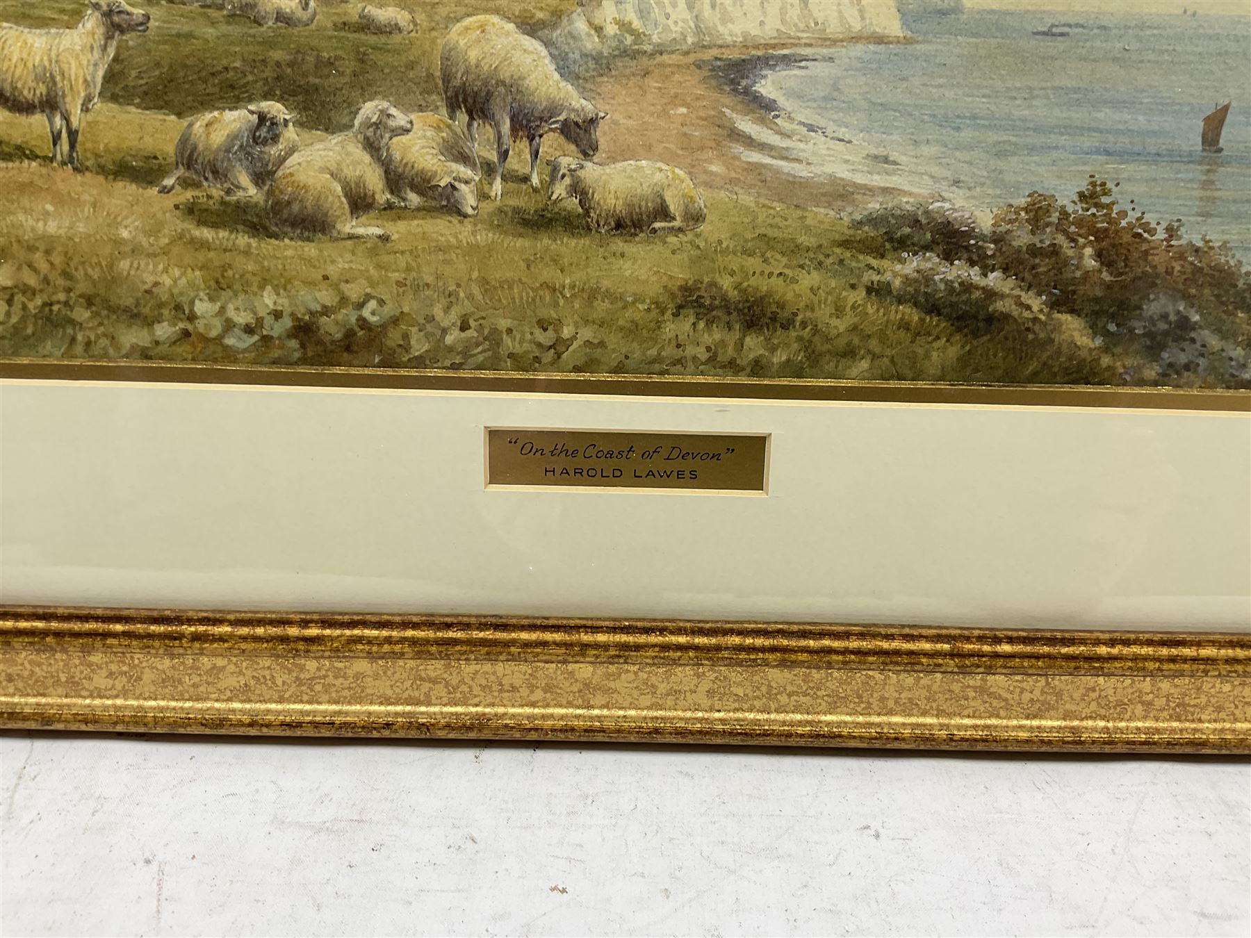 Harold Lawes (British 1865-1940): 'On the Coast of Devon', watercolour signed, titled on the mount 22cm x 51cm