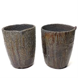 Pair of smelting crucible pots, H35cm (2)