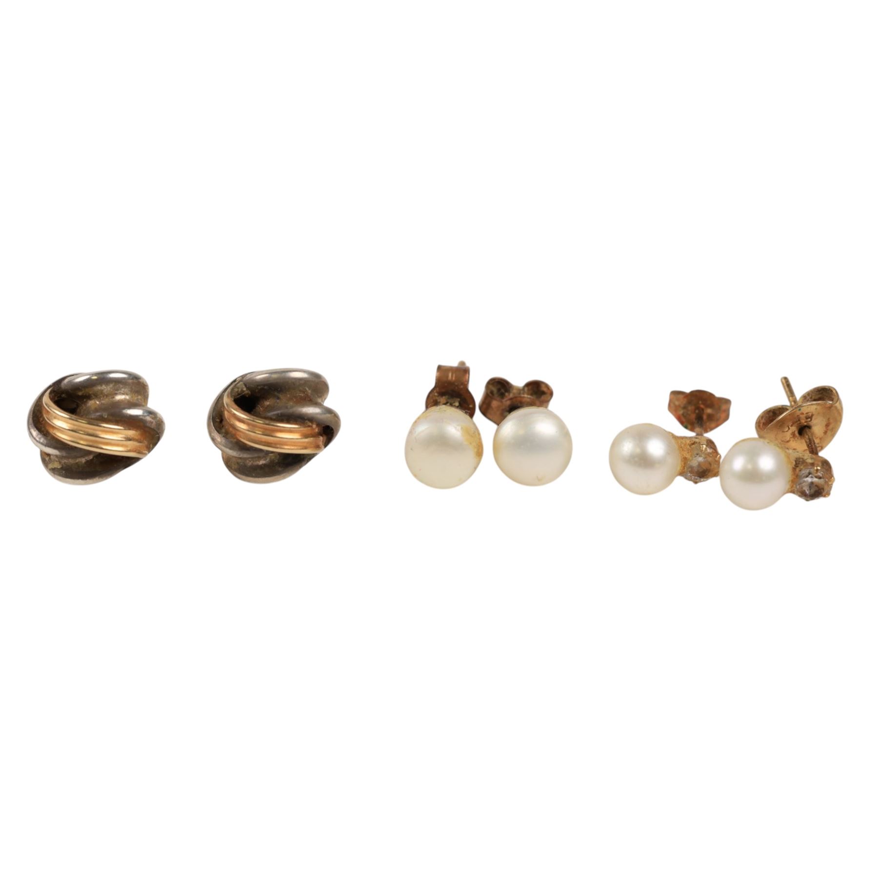 9ct gold stone set jewellery, including pendant necklace, ring and a collection of stud earrings, including some single studs and an 8ct gold ring