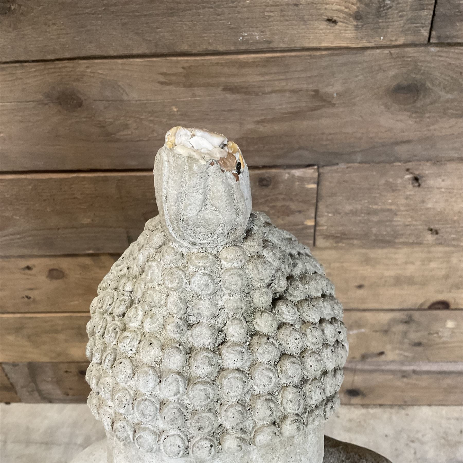 Composite garden Buddha figure and two gargoyle figures (3)