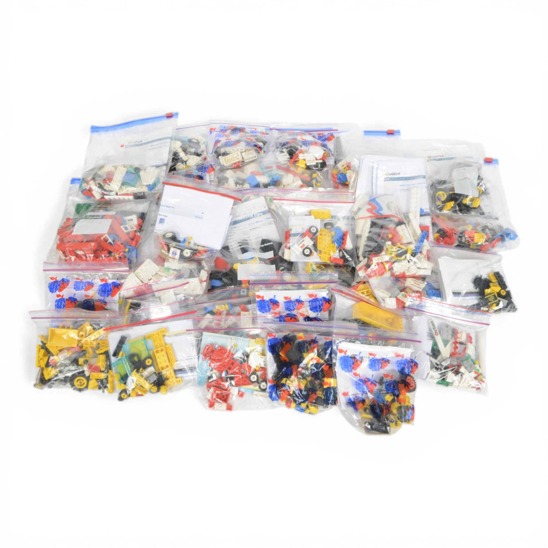 Thirty vintage Lego Classic Town unbuilt sets, including no. 6509 Red Devil Race, no. 6530 Sports Coupe, no. 6503 Sprint Racer, no. 6679 Dark Shark, no. 6673 Solo Training, no. 6342 Beach Rescue Chopper, no. 6665 River Runners, etc