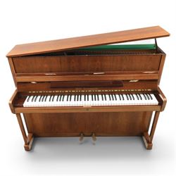 Wilh. Steinmann - 20th century East German mahogany veneered upright piano, together with matching stool