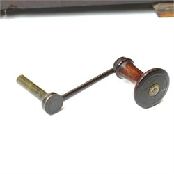 18th century twin fusee bracket clock with recoil anchor escapement the steel and brass dial inscribed Joseph Lake, London with strike silent ring and ormolu spandrels, engraved back plate in caddy top walnut case H47cm