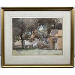 George Harrison (York 1882-1936): Horses in the Shade, watercolour signed 26cm x 36cm 
Notes: Harrison studied at York School, Leeds College of Art, RCA and Newlyn. Became Principal of York School of Art and also ran a school of art at the Corn Mill Stamford Bridge York.