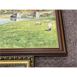 Three highland cattle oils on canvas, Trevor Mitchell landscape oil, landscape watercolour, still life watercolour, etc