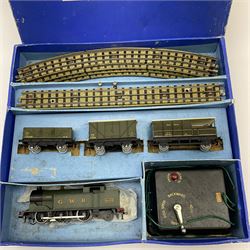 Hornby Dublo - three-rail EDG7 Tank Goods Train set with GWR 0-6-2 Tank locomotive No.6699, two wagons and brake van, quantity of straight and curved track and controller, boxed.