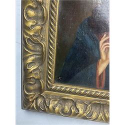 After Pompeo Girolamo Batoni (Italian 1708-1787): 'The Heart of Jesus', oil on canvas unsigned 22cm x 18cm