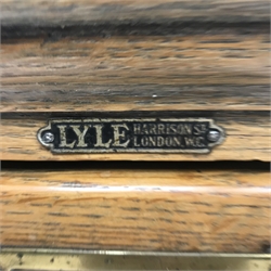 'Lyle' vintage oak filing chest, four drawers, W52cm, H135cm, D70cm