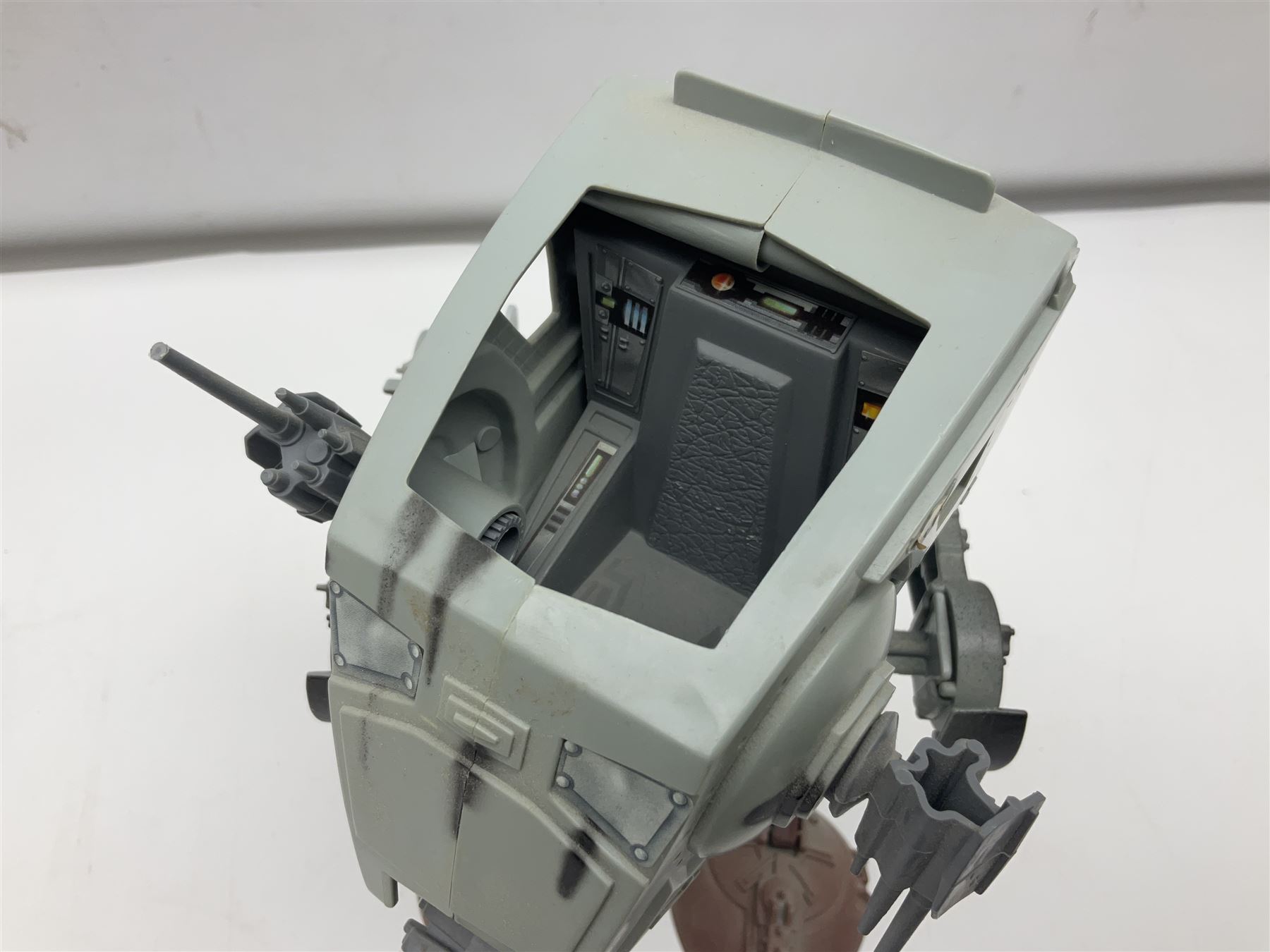 Star Wars - four space/land vehicles comprising Millenium Falcon with hinged top and figures; TIE Fighter; X-Wing Fighter with pilot; and AT-ST 'Chicken Walker' transporter; all unboxed (4)