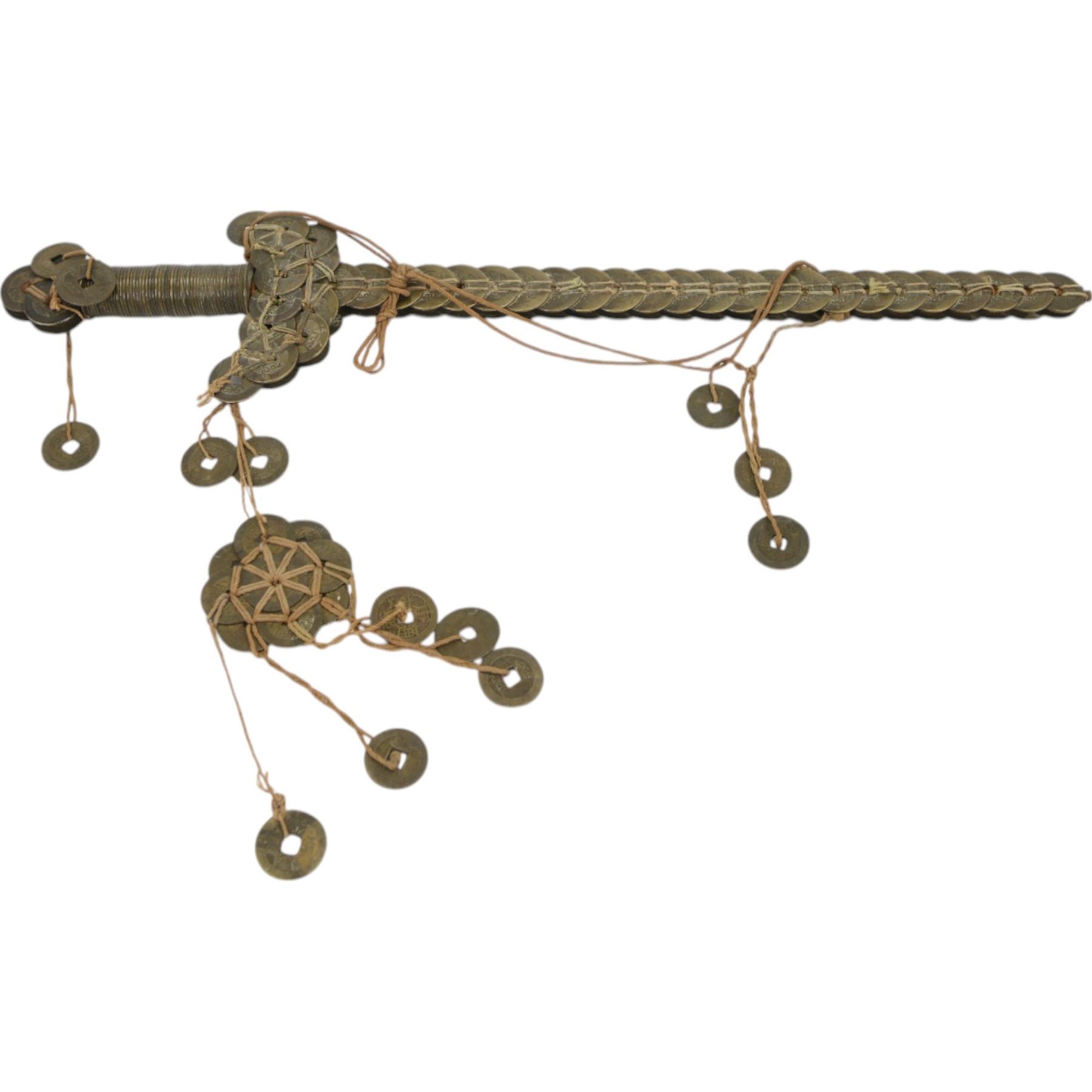 Chinese ceremonial coin sword, L48cm