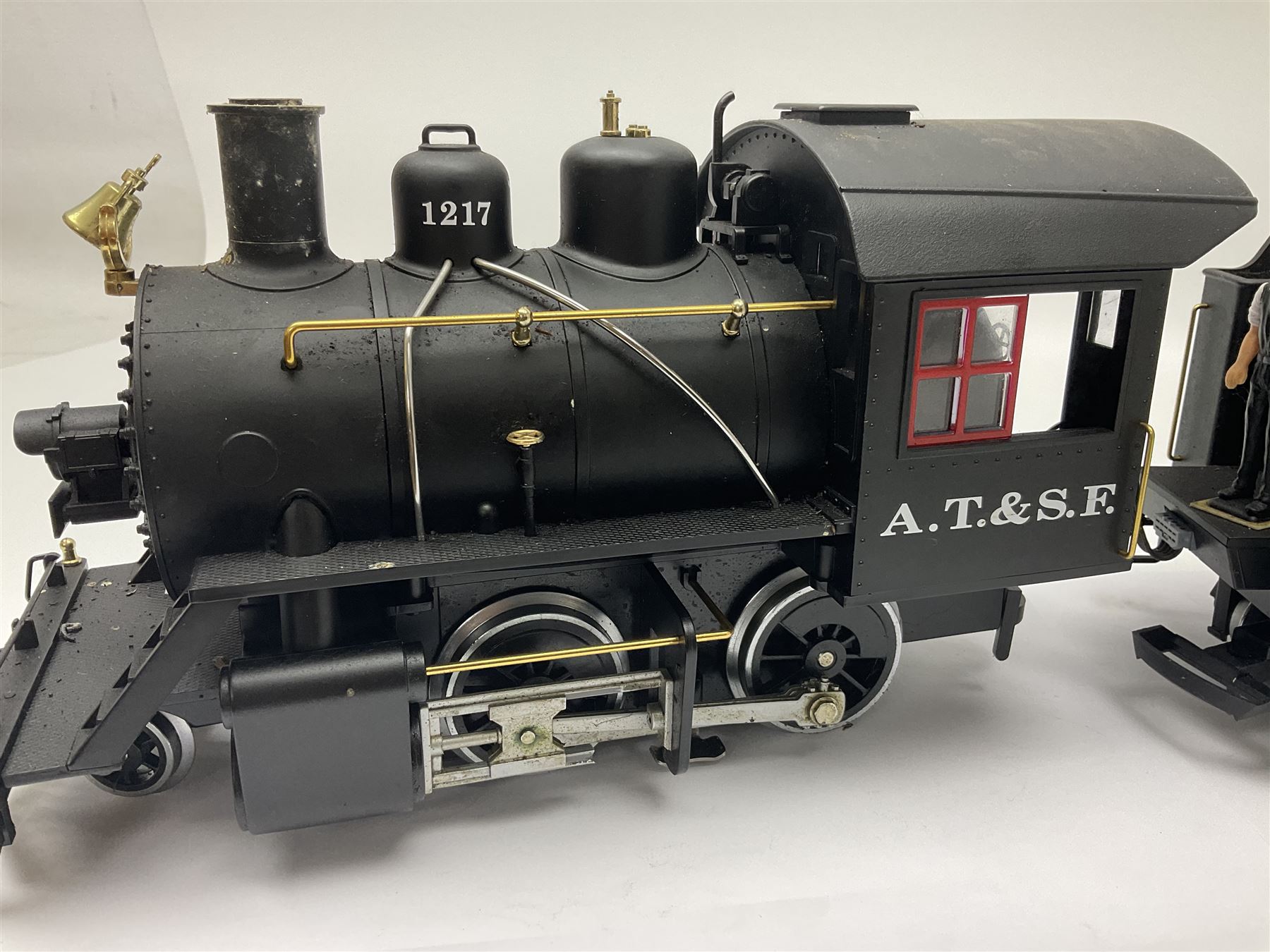 LGB (Lehmann Gross Bahn) G scale, gauge 1 2-4-0 steam locomotive, No 20231, in Santa Fe black livery, numbered 1217, unboxed