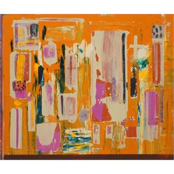 Gillian Ross Kelsey (British 1935-2025): 'Holy Devotion', acrylic on canvas unsigned 106cm...
