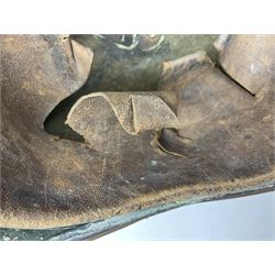 Victorian 1847 Pattern Officer's Helmet of the Inniskilling Dragoons, the white metal skull with gilt fittings including VR cypher to the plate; with leather liner H24cm