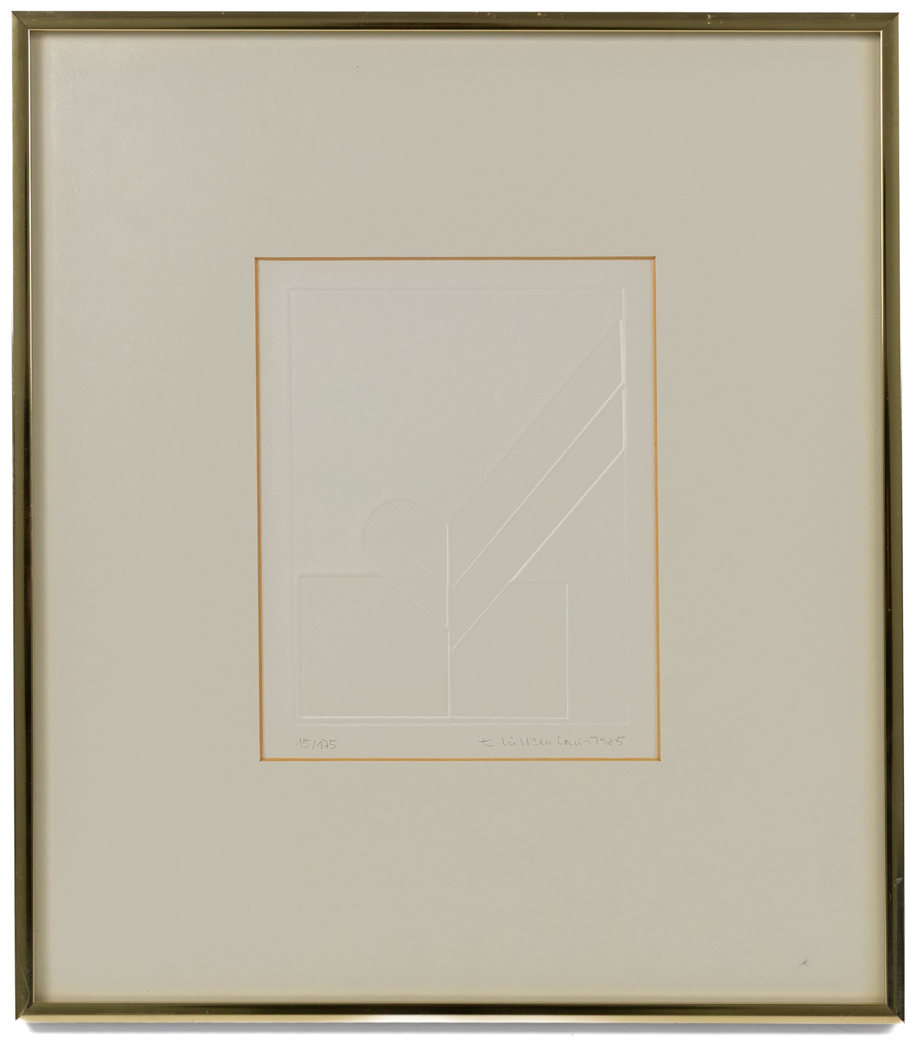 Manner of Hendrikus Josephus van Kuyk (Dutch 1929-2008): Interlocking Shapes, limited edition relief print indistinctly signed dated 1985 and numbered 15/175 in pencil 19cm x 14cm