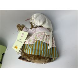Steiff - limited edition Beatrix Potter's 'Mrs. Tiggy-Winkle' No.517/1500 EAN 661822; H22cm; boxed with tag; and 'Zotty 1960' with tags; H16cm; unboxed (2)