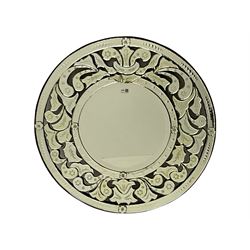 Venetian style circular wall mirror