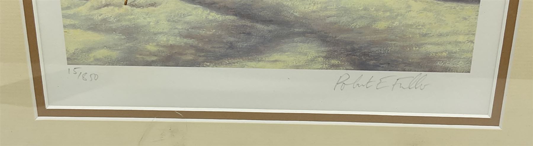 Robert E Fuller (British 1972-): Red Legged Partridges in Snow, limited edition colour print signed and numbered 15/850 in pencil 30cm x 22cm