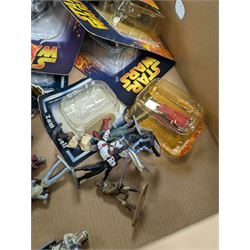 Collection of DeAgostini Star Wars figures, including two limited edition Darth Vader figures, diecast vehicles and figures and miniature helmets