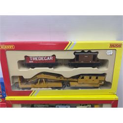 Hornby '00' gauge - Thomas the Tank Engine and Friends 0-6-0 tank locomotive No.1 with Annie and Clarabel coaches; all boxed; Breakdown Pack, Car Transporter Pack, Fuel Tanker Pack and Automatic Level Crossing; all boxed; Lima Car Transporter; boxed; and quantity of trackside accessories etc