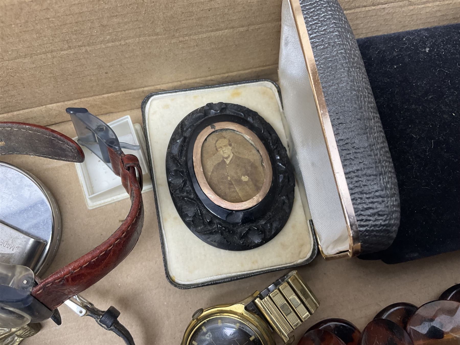 Silver jewellery including St Johns Ambulance medal, tiger's eye necklace, identity bracelet, etc, together with Festival of Britain powder compact, Ippag dice lighter, Win International lighter, Victorian and later costume jewellery and wristwatches