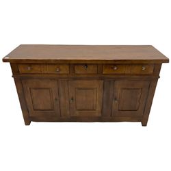 Antix French oak sideboard, fitted with three drawers and cupboards