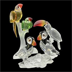 Three Swarovski Crystal bird figures, co