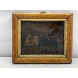 Continental School (18th century): Female Figure Reading, oil on copper unsigned 14cm x 18cm