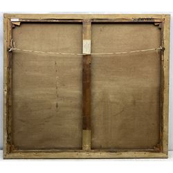 John Lochhead RBA (Scottish 1866-1921): 'Land of Happy Dreams' on the banks of the Great Ouse, oil on canvas signed, titled and dated 1920 verso 107cm x 122cm (unframed)
Notes: period newspaper cutting verso giving details of the artist's studio and referring to the 'Land of Happy Dreams' as his largest work