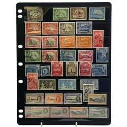 Mostly Commonwealth stamps with many from the reign of King George VI, including Aden, Ascension, Antigua, Australia, Bahamas, Bermuda, Barbados, Basutoland, British Guiana, British Honduras, British Solomon Islands, Burma, Newfoundland, Canada, Cayman Islands, Ceylon, Cyprus, Dominica, Fiji, Gambia, Gibraltar, Gold Coast, Grenada, Hong Kong, India, Jamaica, Malaya, Malta, New Zealand etc, housed on stock sheets