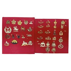 Forty glengarry and cap badges and shoul