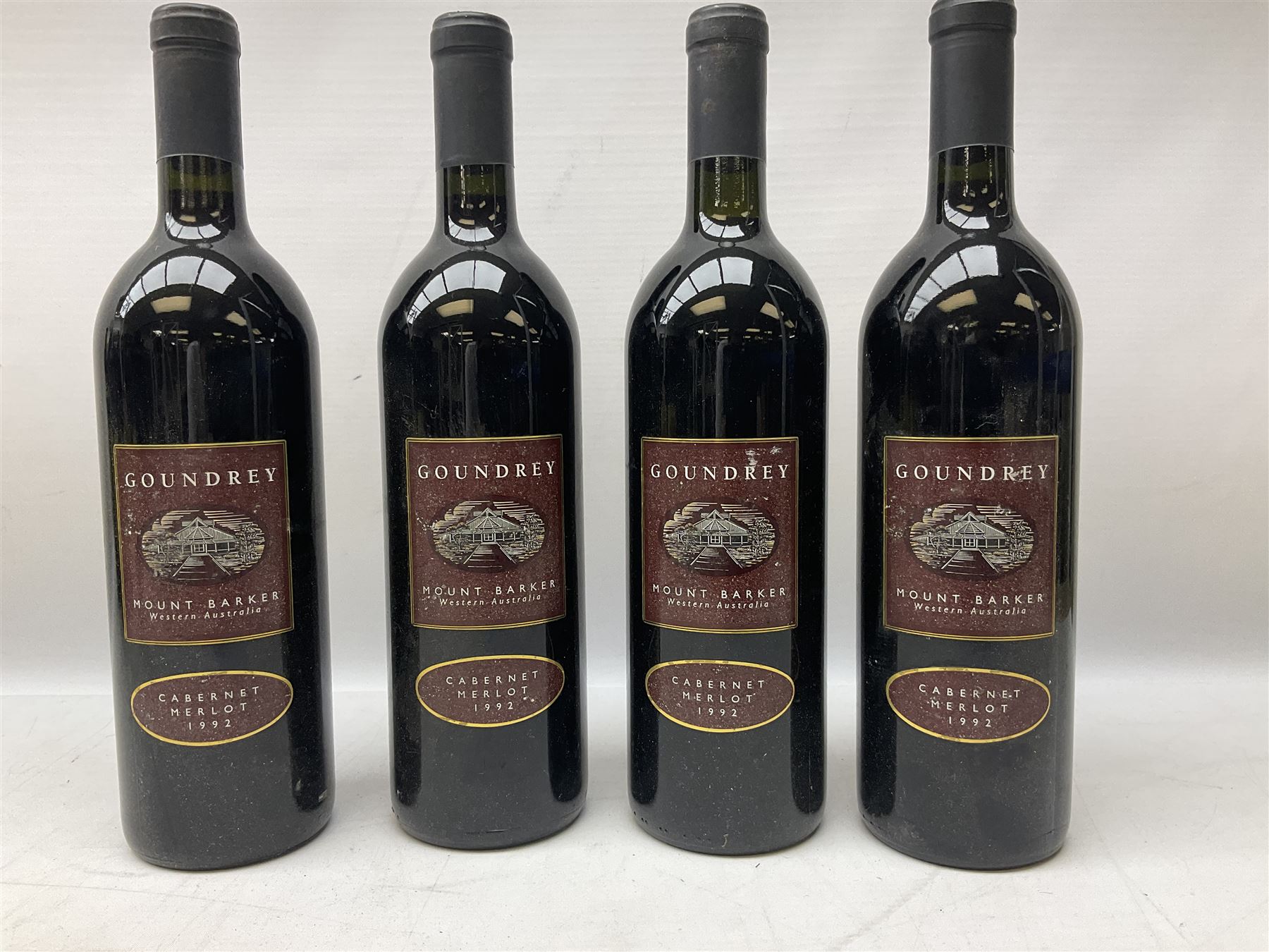 Mixed red wines comprising Tyrrell's Vintage 1992 Long Flat Red, 750ml, 12.5% vol, four bottles, Goundrey Mount Barker 1992 Cabernet Merlot, 750ml, 12% vol, four bottles, and four Tyrrell's Old Winery pinot noir, 13% vol (12)