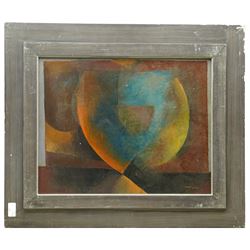 Continental School (20th century): Abstract with Overlapping Discs, pair of oils on board indistinctly signed 38cm x 48cm (2)