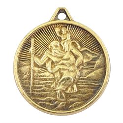 9ct gold St Christopher's pendant, hallmarked