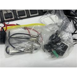 Zoom GFX-4 Guitar Effects processor; quantity of assorted cables; tremolo arms; plectrum wallet; Steepletone SMH10 earphones etc