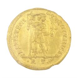 Roman gold Solidus coin of Valentinian I (AD 364-367)